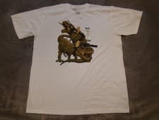 Image of NWT NLC Cats Riding Dinos T-Rex Guns Black Matter Threadless Mens 2XL TShirt