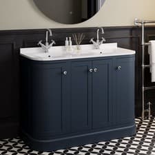 Image of 1200mm Blue Curved Freestanding Double Vanity Unit with Bas BUN/BOWL1200VI/96088