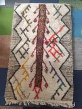 Image of Modern style Beni Ouraine RUG MOROCCAN HANDMADE Woollen Rug New 154 x 93cm
