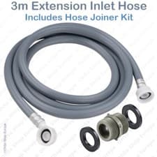 Image of Washing Machine 3m Inlet Hose Extension Kit with Threaded Connector Joiner