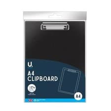Image of A4 FOOLSCAP CLIPBOARD BLACK BLUE PINK PVC CLIP BOARD FILING PVC