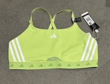 Image of ADIDAS Aeroreact Training, Light Support, Green, 3-Stripes Sports Bra, XL - New