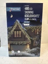 Image of Premier 480 Snowing Icicle Brights Warm White Christmas Lights