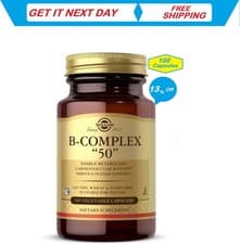 Image of Solgar Vitamin B-Complex 50 High Potency 100 Vegetable Capsules