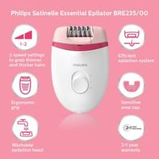 Image of New Philips Epilator BRE235/00 Satinelle Corded Essential Epilator