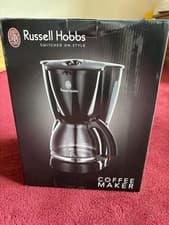 Image of Russell Hobbs Textures Plus+ Black Coffee Maker, Black, Dual Finish Matt + Gloss