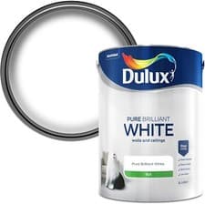 Image of Dulux Silk Emulsion Paint For Walls And Ceilings - Pure Brilliant White 5L