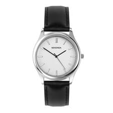 Image of Sekonda Classic Men's 38mm Evans Watch with Black Leather Strap & Silver Dial