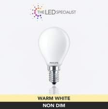 Image of Philips 6.5W LED 60W Halogen SES E14 Golf Ball Non Dim Warm White CorePro P45