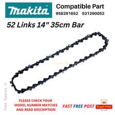 Image of MAKITA DUC355 DUC353Z Replacement Chain 35cm 14" 52 Drive Links FAST POST