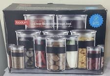 Image of Bodum PRESSO 12 Storage Jars with Lids Clear Durable Food Containers