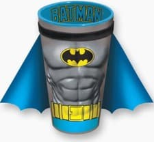 Image of Batman Molded Chest Image with Cape 16 Ounce Clear Pint Glass NEW UNUSED