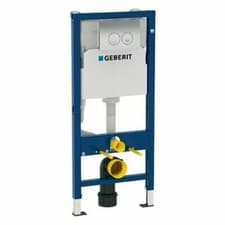 Image of Geberit Duofix 1120m Wall Hung Toilet Frame + Delta21 Chrome Flush Plate Cistern