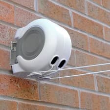 Image of Extendable Washing Line 30m Retractable Double Reel Wall Mounted Outdoor Clothes