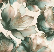 Image of Muriva Elysian Floral Coral And Teal Wallpaper 212505