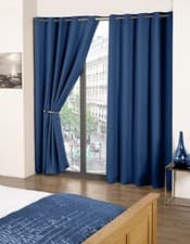 Image of Thermal Thick Blackout Curtains 2 Panel Ready Made Eyelet Ring Top Curtains Cali