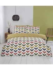 Image of Leaf Print Floral So Soft Reversible Duvet Quilt Cover Set Single Double King