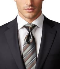 Image of HUGO BOSS Classic Mens Brown Multicoloured Striped Silk Necktie Tie - RRP £80