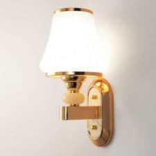 Image of LED Wall Lamp E27 Bulb Glass Lampshade Surface Mounted Living Room Light Fixture