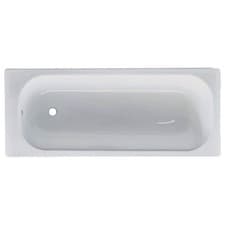 Image of Elementa 1700x700mm Steel Straight Bath Tub White 0 Tap Holes Bathroom