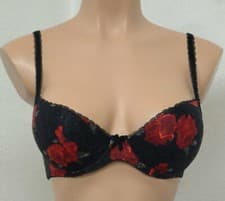 Image of Lepel 91000, Lace, Underwired, Lighty Padded, Balcony Bra, Black/Red,