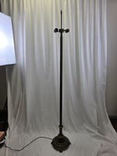 Image of Traditional Floor Lamp Base Metal Antique Brass Light Living Room for 16" Shades