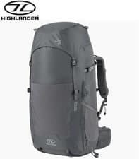 Image of Highlander Ben Nevis Rucksack Backpack 65L Grey Hiking Camping RUC276-GR