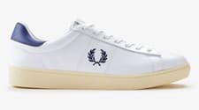 Image of FRED PERRY SPENCER LEATHER TENNIS SHOES,S. WHITE/NAVY, B4334 V59, SIZE 11UK EU46