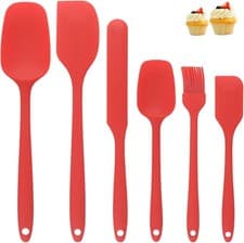 Image of 6 PCS Silicone Spatula Set High Heat Resistant Non-Stick Rubber Cooking & Baking