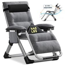 Image of NAIZEA Padded Zero Gravity Chair Anti Gravity Lounge Chair Adjustable Recliner