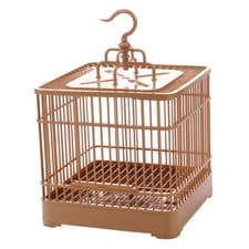 Image of Plastic Bird Cage Carrier Food Holder Travel Bride Hanging Standing for Parrot