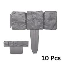 Image of 23cm 10 Piece Grey Cobble Stone Effect Garden Edging Boarder