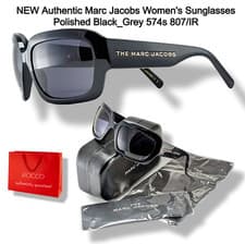 Image of NEW Authentic Marc Jacobs Women's Sunglasses Polished Black_Grey 574s 807/IR