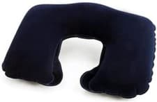 Image of Travel Neck Pillow Inflatable Head Rest Cushion Support Camping Pillow Blue