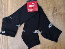 Image of Puma Unisex Quarter Sports Training Elasticated Ankle Socks 3 Pairs size 6-8-11