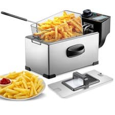 Image of 2000W Adjustable Deep Fat Fryer 3L Stainless Fat Fryer Metal Deep Fat Fryer
