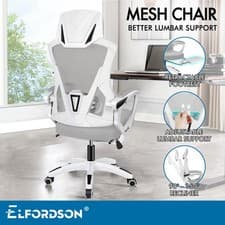 Image of ELFORDSON Mesh Office Chair High Back Executive Recliner Footrest Swivel Gaming