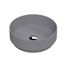 Image of Nuie Round Grey Countertop Basin Sit-on Modern Vessel Sink 350mm Bowl Bathroom