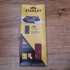 Image of Stanley Sanding Sheet 115x280mm 100 Grit 20 Pack Orbital Sander Paper Punch Hole