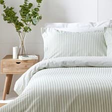 Image of Yard Hebden Striped 100% Cotton Duvet Cover Set | Various Colours & Sizes