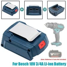 Image of Battery USB Power Charger Converter Adapter For Bosch 18V 3/4A Li-ion Tool 1PC