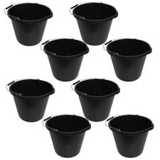 Image of LITETRON Black Plastic Builders Bucket 3 Gallons 14L Heavy Duty Work Water Feed