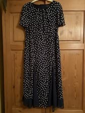 Image of Roman - Ladies Maxi Dress - Polka Dots - P-Godet Hem Dress Size 14 petite -BNWT