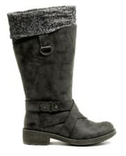 Image of New Womens Rocket Dog Telsa Galaxy Pu Knitted Cuff Black Strap Tall Boot UK 5