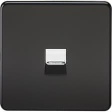 Image of Knightsbridge Screwless Telephone Master Socket Matt Black - SF7300MB