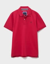 Image of Crew Clothing Men's Classic Pique Polo Shirt – Heritage Red, 100% Cotton