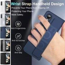 Image of For Samsung Galaxy Z Fold 7 6 5 4 3 5G Shockproof Silicone Case Cover With Strap