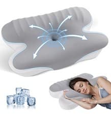Image of JINXIA Memory Foam Pillows for Sleeping,Ergonomic Orthopedic Neck Support Pillow