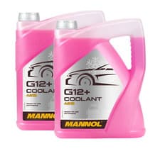 Image of 2x Mannol G12+ Red Antifreeze/Coolant Ready Mixed 4212 5L = 10L OAT tech