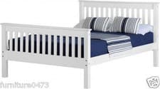 Image of White 4' 6" Double Bed MONICA
